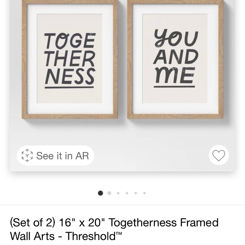 Set of two togetherness wall art